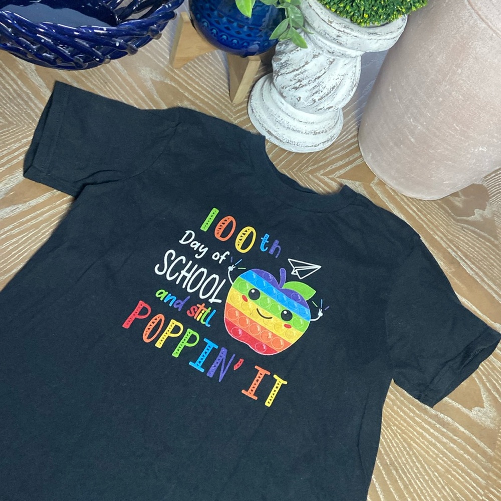 100th Day Of School Pop It Soft Short Sleeve Tee Shirt 100 School Days Small